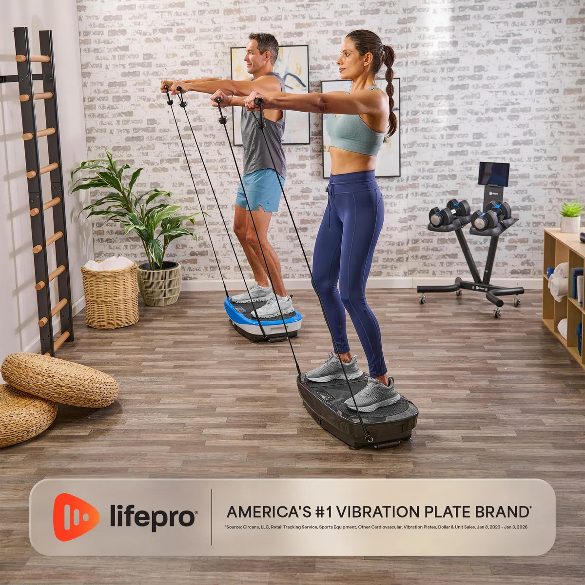LifePro Rumblex Max 4D Vibration Plate Exercise Machine | Piastra vibrante per esercizi con bande di resistenza per fitness, recupero e allenamento a casa