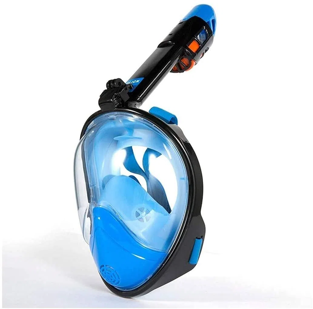 Maschera da Snorkeling Integrale， Maschera Subacquea antiappannamento antiperdita panoramica 180， Maschera da Snorkeling con Supporto per Fotocamera Staccabile，，
