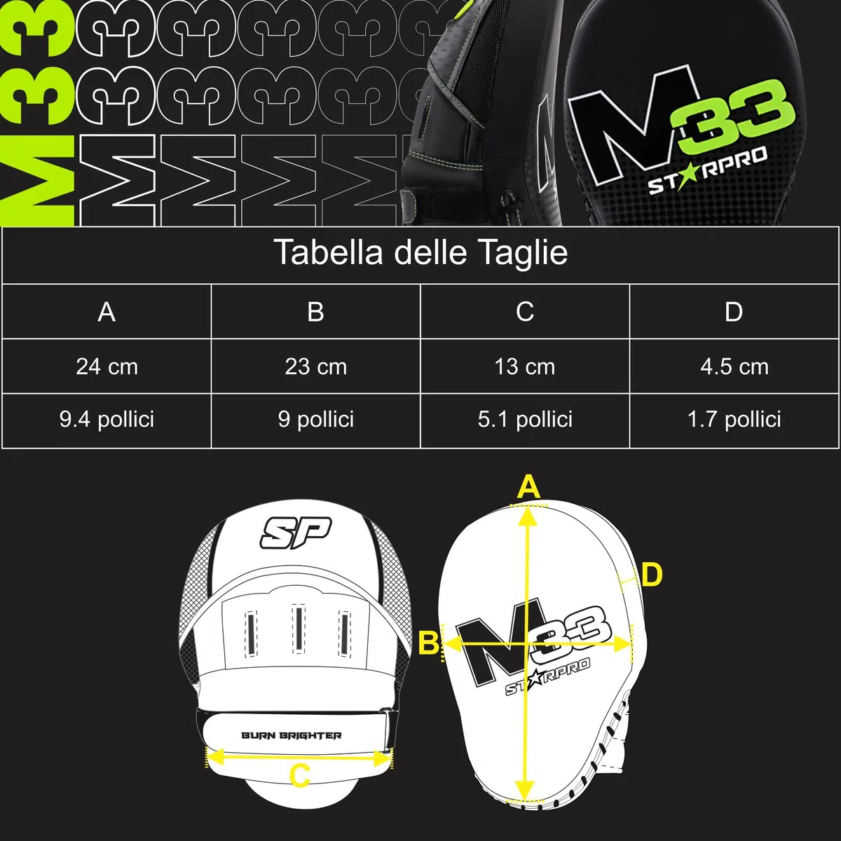 Starpro Colpitori da Boxe Ricurvi in Pelle Sintetica Opaca con Cinturino Regolabile. Coppia Scudo Pads per Allenamento Boxe, MMA, Kick Boxing, Arti Marziali, Muay Thai. Colore Nero e Verde
