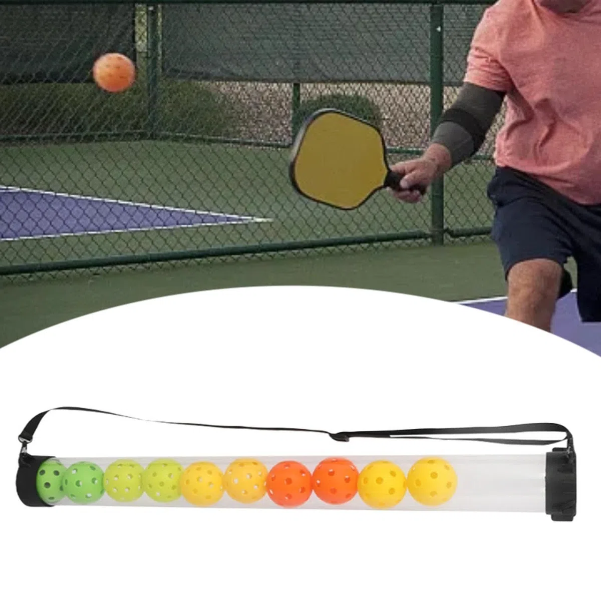 Tubo Raccogli-Palline da Tennis, capacità 12 Palline, Raccogli-Palline da Tennis Superiore