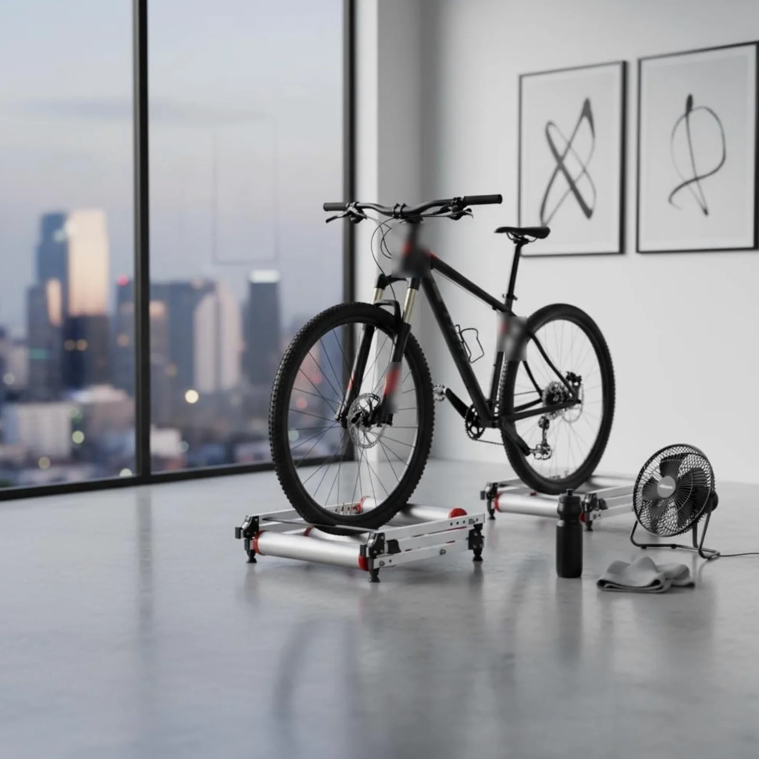 Amagogo Rullo per Allenamento Bici Indoor Rullo Allenatore Bici Rullo Bicicletta Ciclistico Materiali Alluminio Gomma Pc Leggero E Robusto Pieghevole