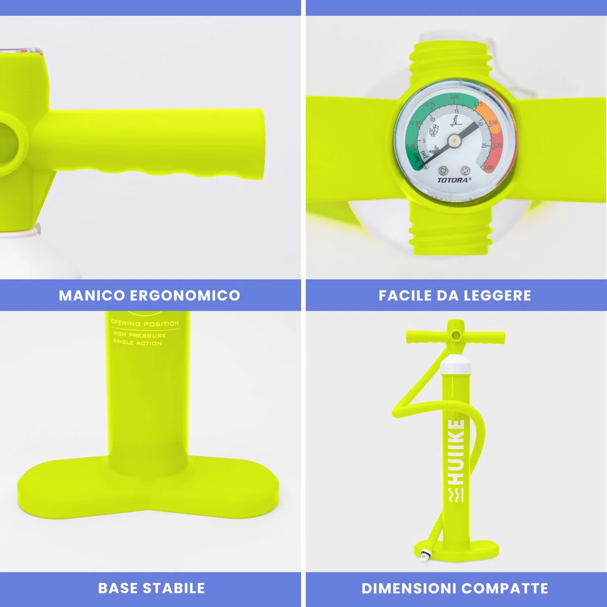 HUIIKE Pompa SUP Manuale con Doppia Azione Pompa per SUP 15 PSI, Gonfiatore Doppio Effetto Stabile | Accessori Stand Up Paddle, Handpump Tavola Gonfiabile | Manual Pump per Tavole Gonfiabile