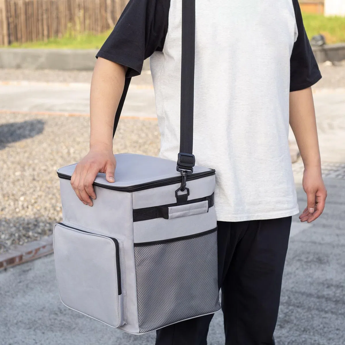 Borsa termica con ruote, morbida borsa termica con ruote, borsa termica morbida con manico, 35 l, borsa termica da viaggio per esterni, patio, picnic, campeggio