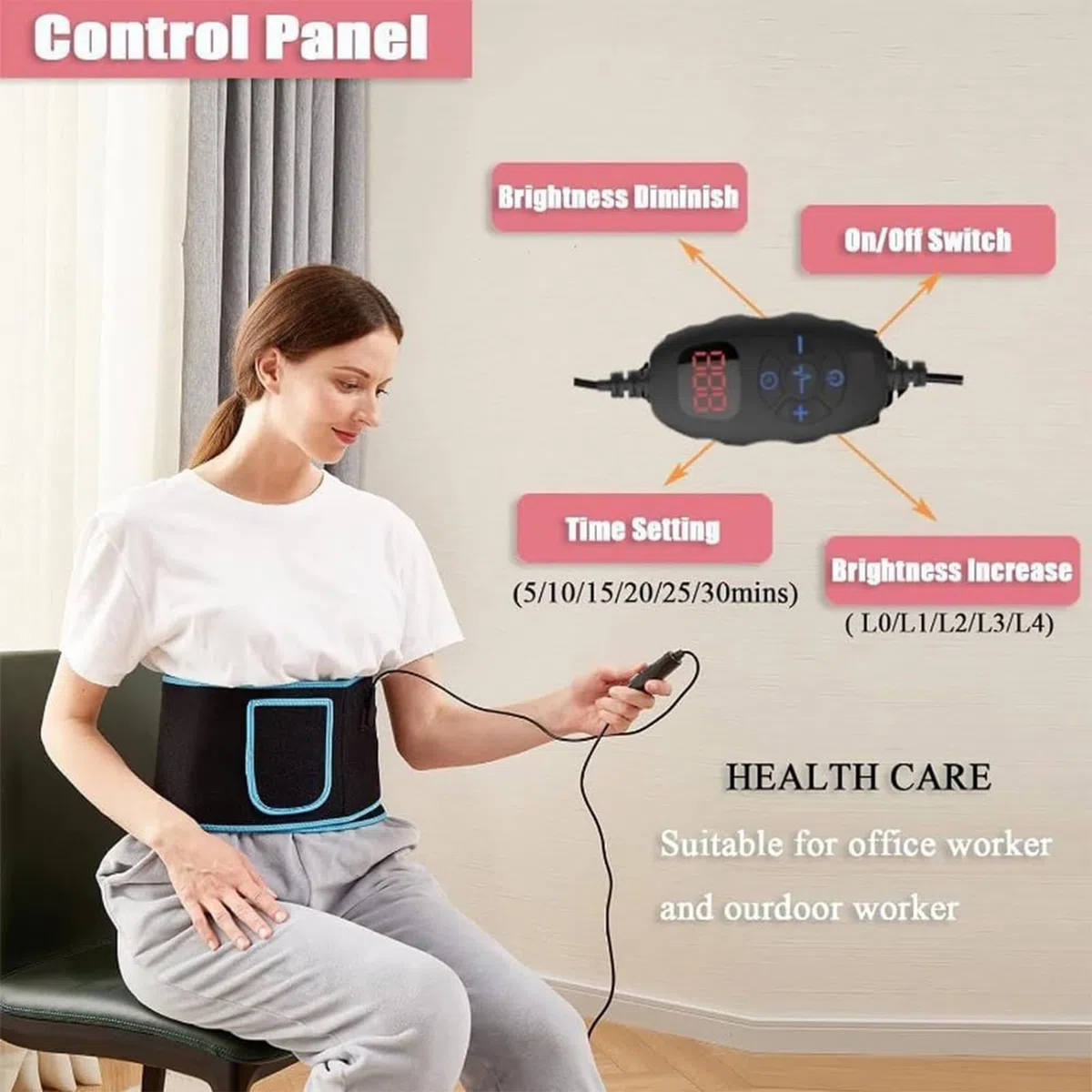Fascia Dimagrante Addominale Dispositivo A Luce Rossa Per Perdita Di Peso | Fascia Modellante Vita Per Uomini Donne Mogli Madri Casa Ufficio Palestra Ballerini Camminata Yoga Pilates Viaggio