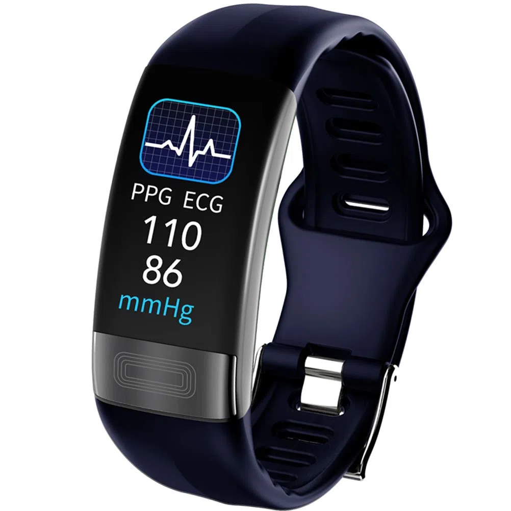 ECG + PPG Smart Watch, attività di Fitness Tracker con frequenza cardiaca Monitor Pressione sanguigna Blood Ossigeno Temperatura del Corpo Temperatura della modalità di Sospensione Pedometro,Blu