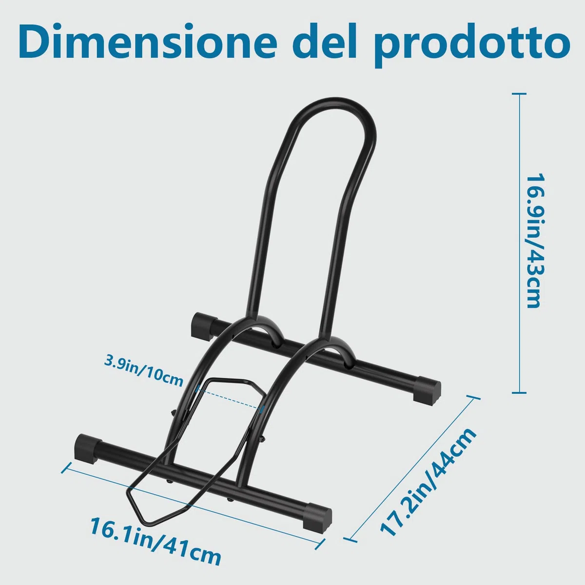 Urban Deco Rastrelliera per Biciclette Porta Bici da Terra Cavalletto Bici Supporto Biciclette da 16-29 Pollici Bici