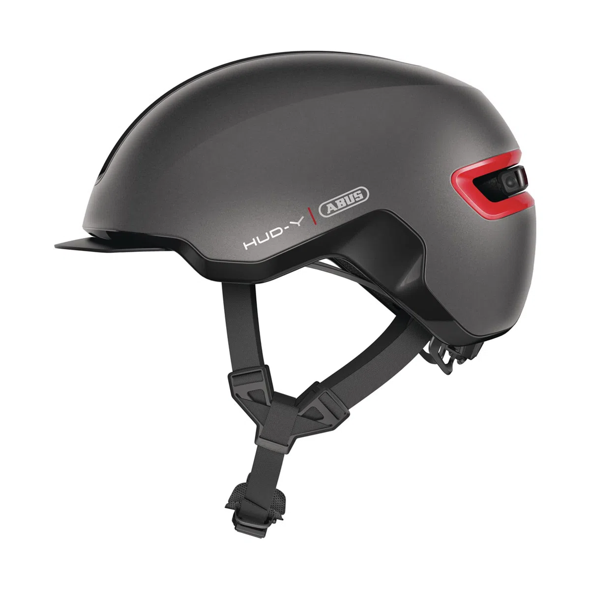ABUS Casco da bicicletta HUD-Y - con luce posteriore LED magnetica ricaricabile e chiusura magnetica - Casco urbano elegante per l'uso quotidiano - per uomo e donna