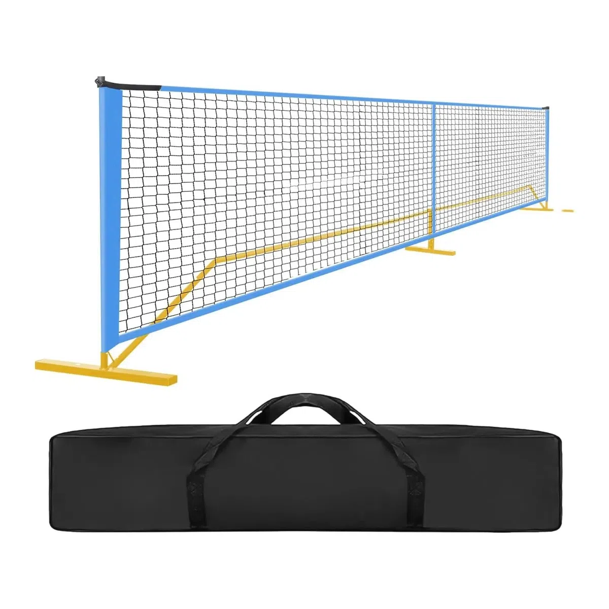Rete da pickleball Set di rete da pickleball portatile con supporto in metallo, tennis staccabile 22 piedi for campo, vialetto, prato, gioco al chiuso e all'aperto