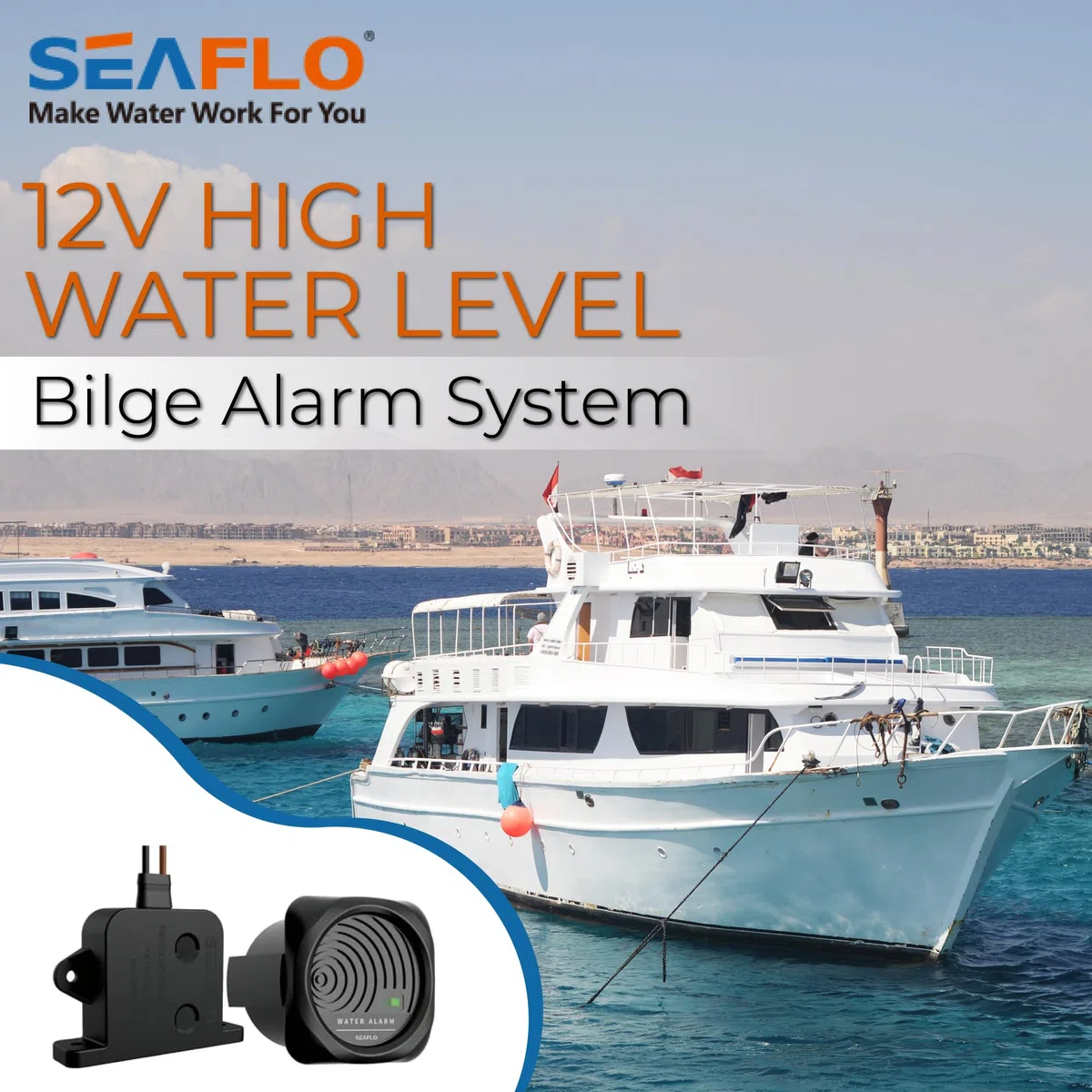 SEAFLO Sistema di allarme di sentina ad alto livello dell'acqua 12V