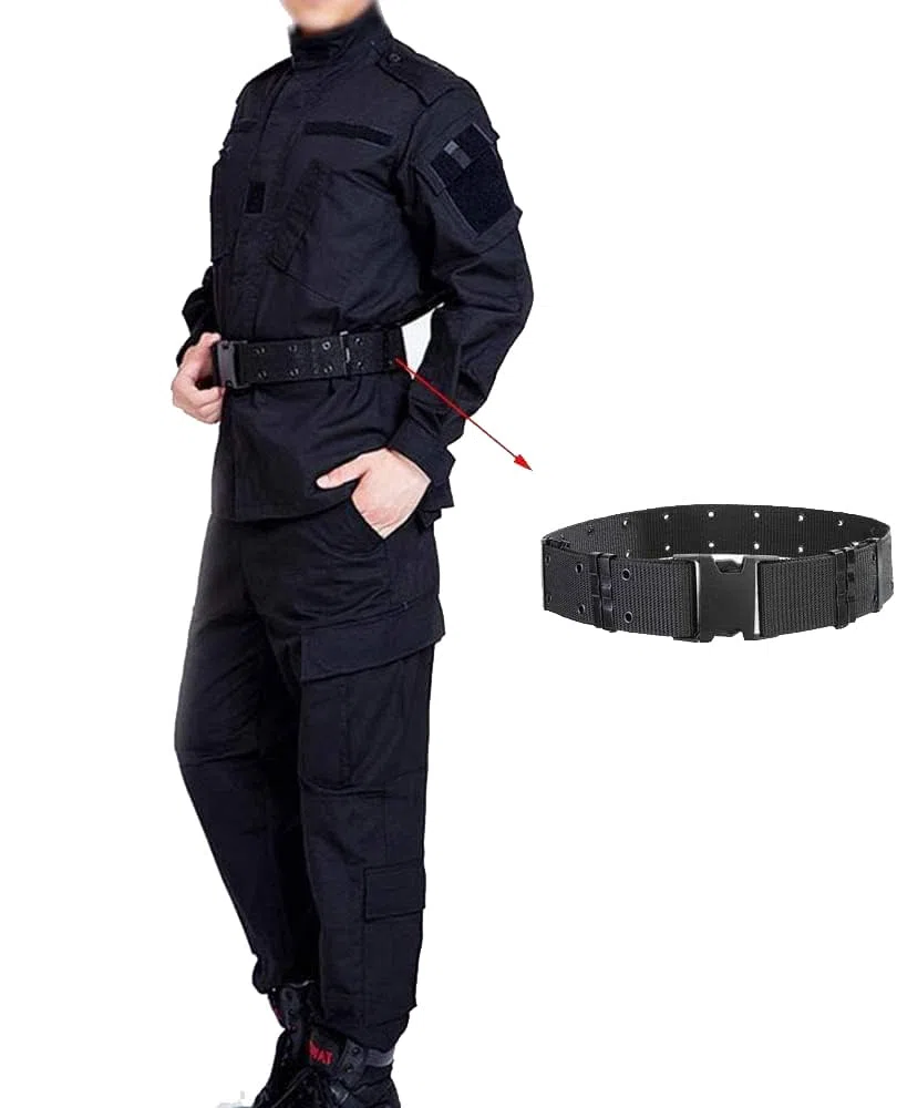 ATAIRSOFT Men Tactical BDU uniforme giacca camicia e pantaloni tuta nero BK per esercito militare Airsoft Paintball caccia gioco di guerra