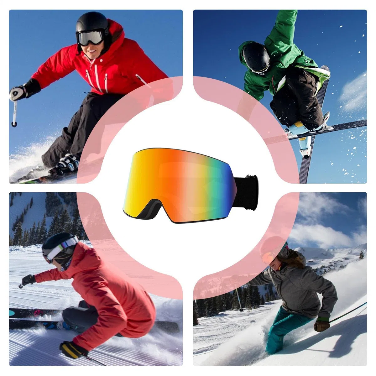 Occhiali da snowboard | Occhiali da sci/snowboard, antivento, doppio strato anti-appannamento, per bambini, ragazzi, ragazze, uomini, donne, adulti, giovani