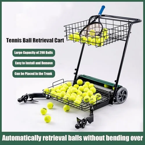 Raccoglitore automatico di palline da tennis, carrello di raccolta manuale per recupero senza sforzo senza piegarsi