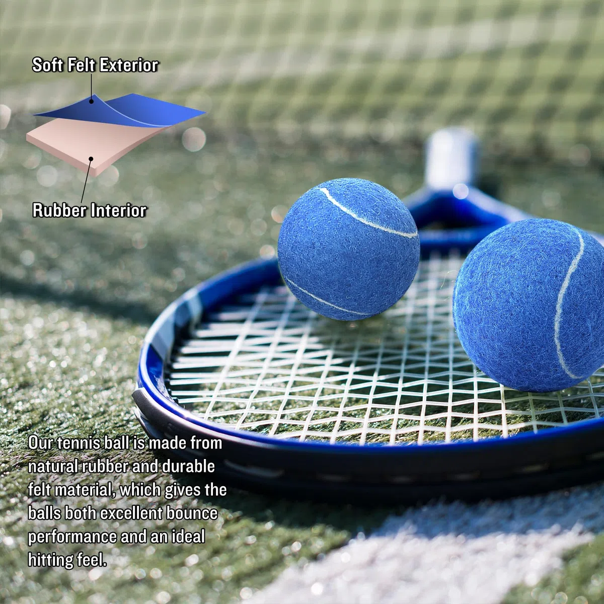Confezione da 12/18 palline da tennis per addestramento, gioco del cane e pratica con borsa a rete per trasporto e allenamento per principianti