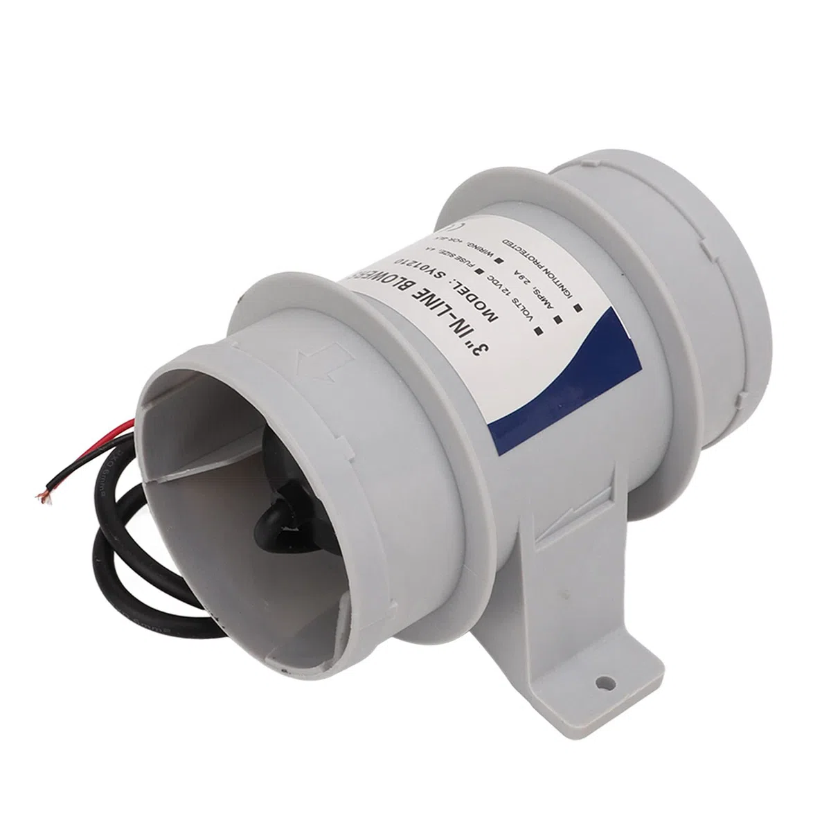 Soffiatore in linea silenzioso da 3 pollici 12V per barche Yachts-Soffiatore d'aria di sentina marina per la circolazione dell'aria, portata elevata e design compatto, sistema di ventilazione della sa