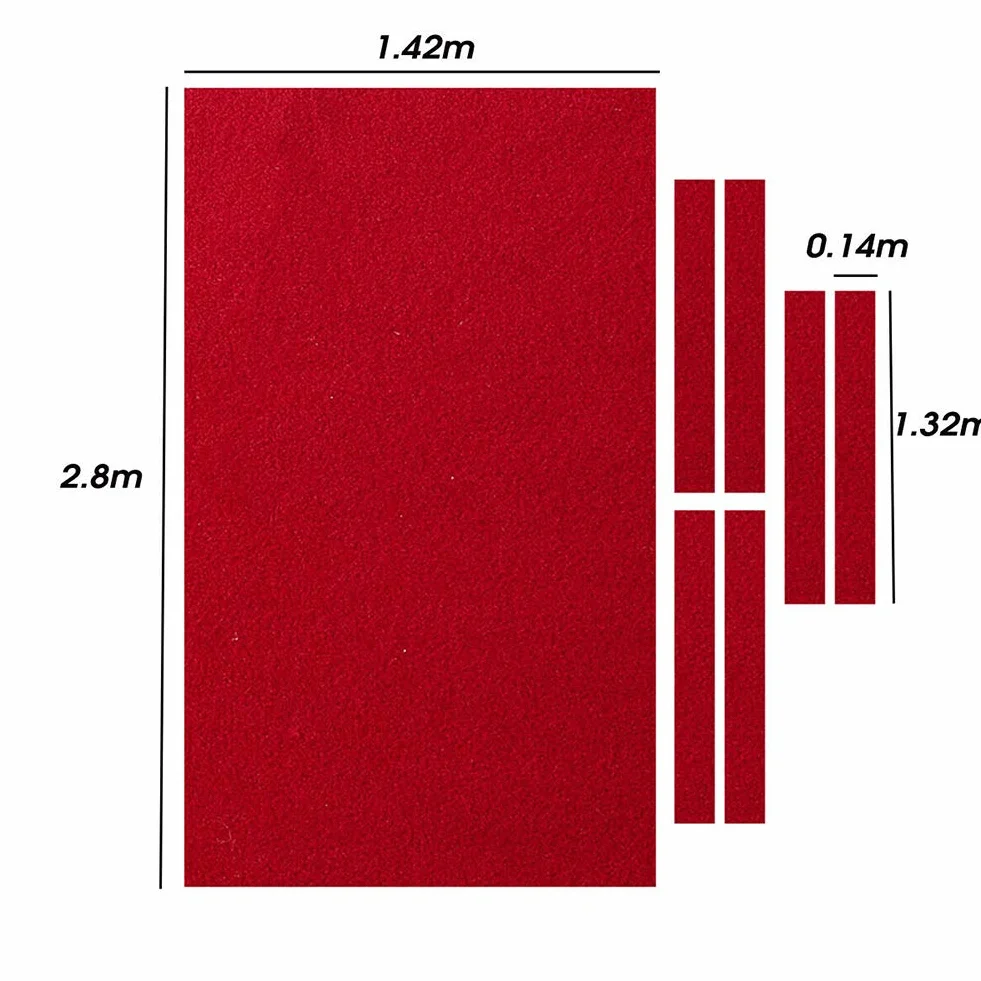 Panno Professionale in Feltro per Tavolo da Biliardo Standard da 9 Piedi, Con Striscia di Stoffa (Verde, Dimensioni: 2.8 Plus 1 M)
