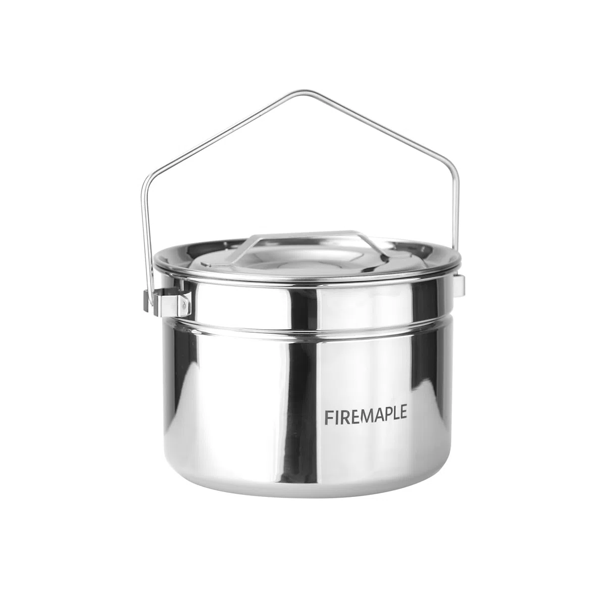 Fire-Maple Antarcti Pentola da Campeggio in Acciaio Inossidabile da 1,8L con Cestello per Cottura a Vapore – Pentola Sospesa per Fuoco da Campo con Manico Pieghevole per Cucina all'Aperto e Bushcraft