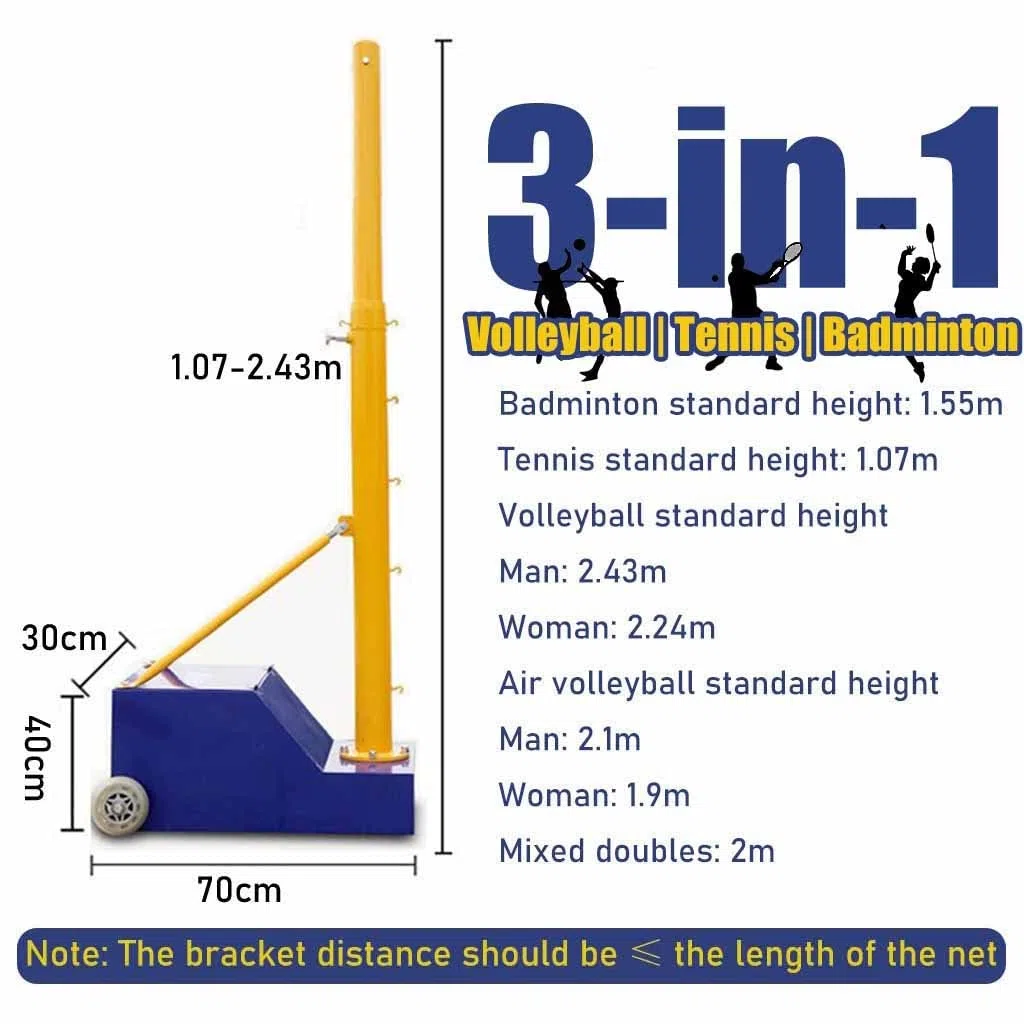 Rete sportiva regolabile per pallavolo, badminton e tennis, con ruote, design portatile e resistente per uso esterno