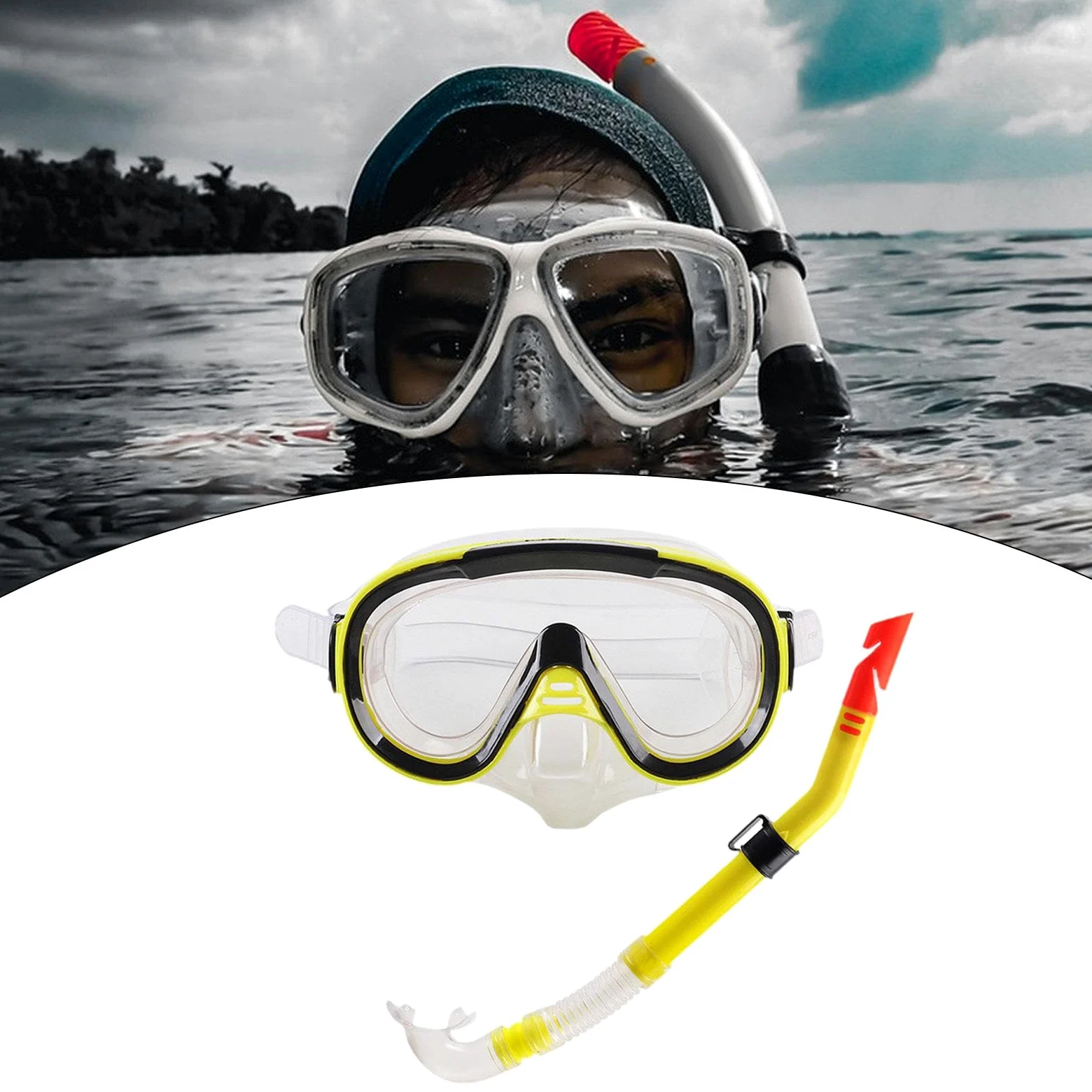 Set da snorkeling per adulti per sport acquatici, immersioni subacquee e nuoto, design leggero per uomini e donne, ideale per attività in spiaggia e in mare