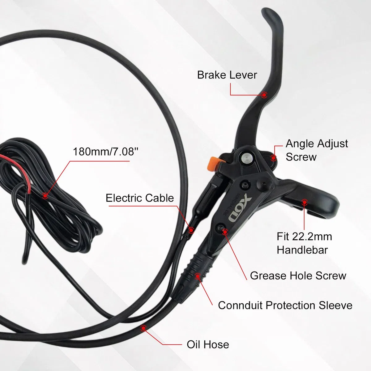 Set freno a disco idraulico per mountain bike, in lega di alluminio, anteriore 850 mm e posteriore 550 mm, kit freno a disco per bici da strada EBike, cambio elettrico di controllo dell'alimentazione
