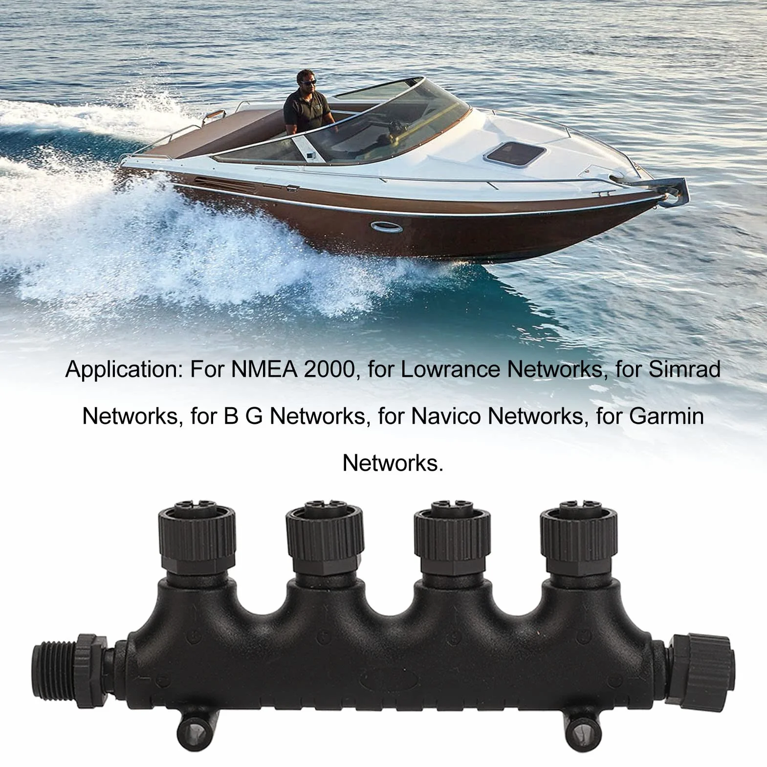 2000 Network T,Nmea 2000 4 Port,Nmea 2000,Nmea 2000 T Connectorfor Nmea 2000 N2K 4 Ports Tee Connector M12 5 Pin Ip67 Waterproof Per Lowrance Networks