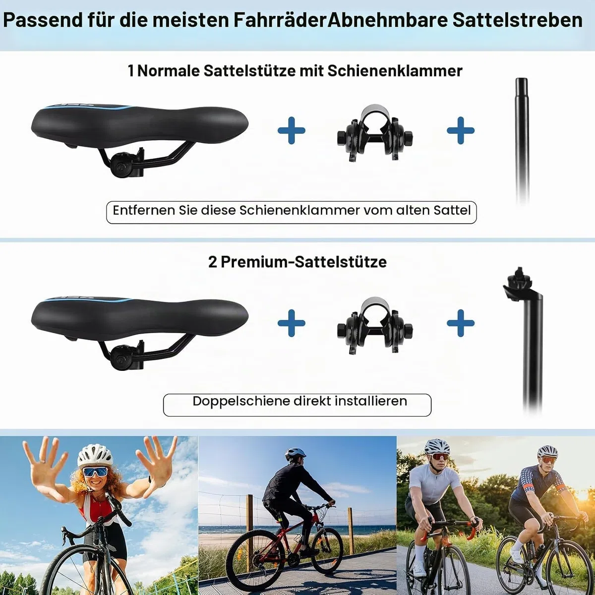 Sella per Bici Mountain in Gel per Merida Mission 2025- | Ergonomica con Assorbimento Degli Urti Impermeabile Sedile Bicicletta, Comodo Sellino Bici Morbido Uomo Donna