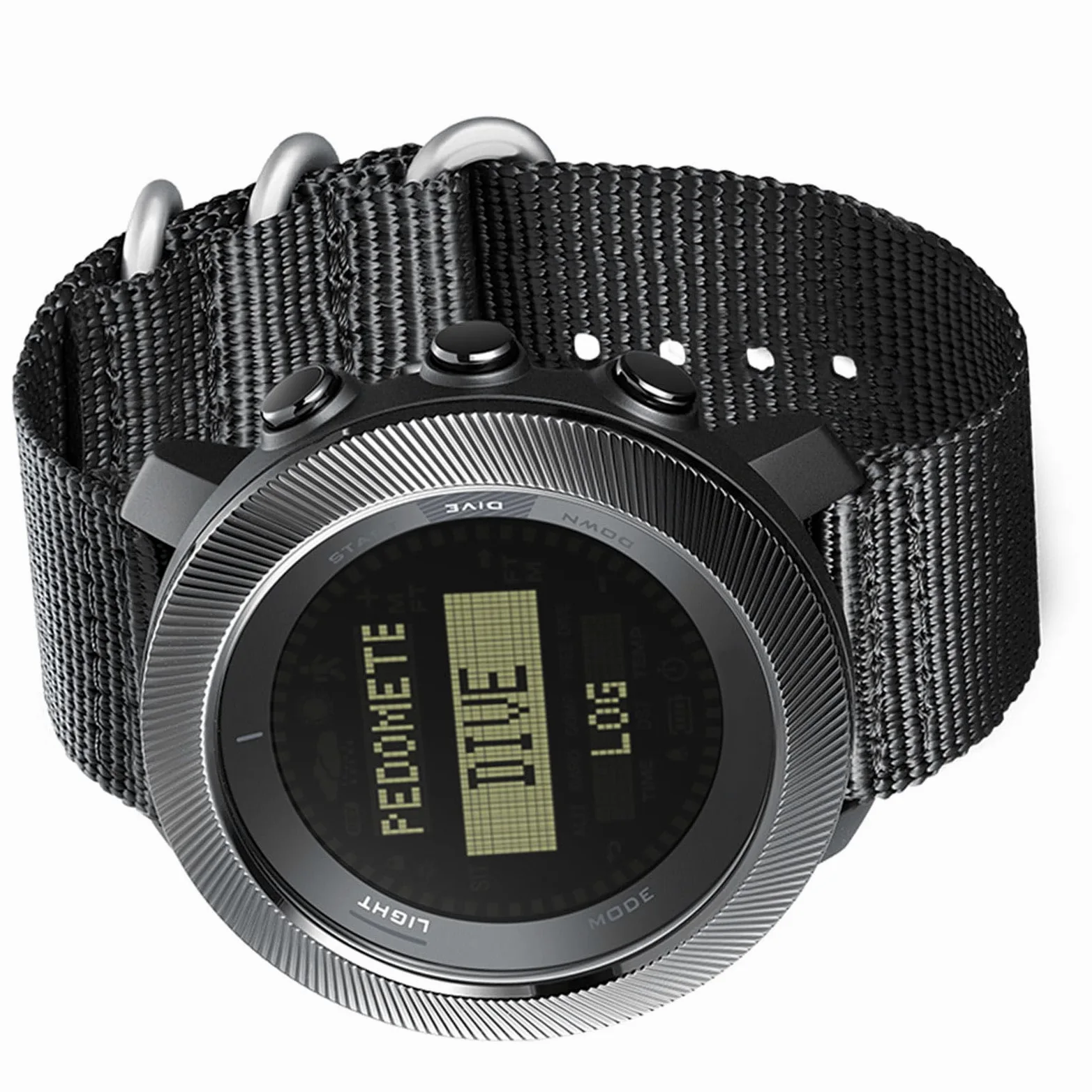 Keenso Orologio Sportivo Digitale con Bussola e Altimetro, Cassa in Fibra di Carbonio PPS 100 M Antipioggia Retroilluminazione a LED Registro Immersioni Contapassi per Uomo all'aperto Escursionismo