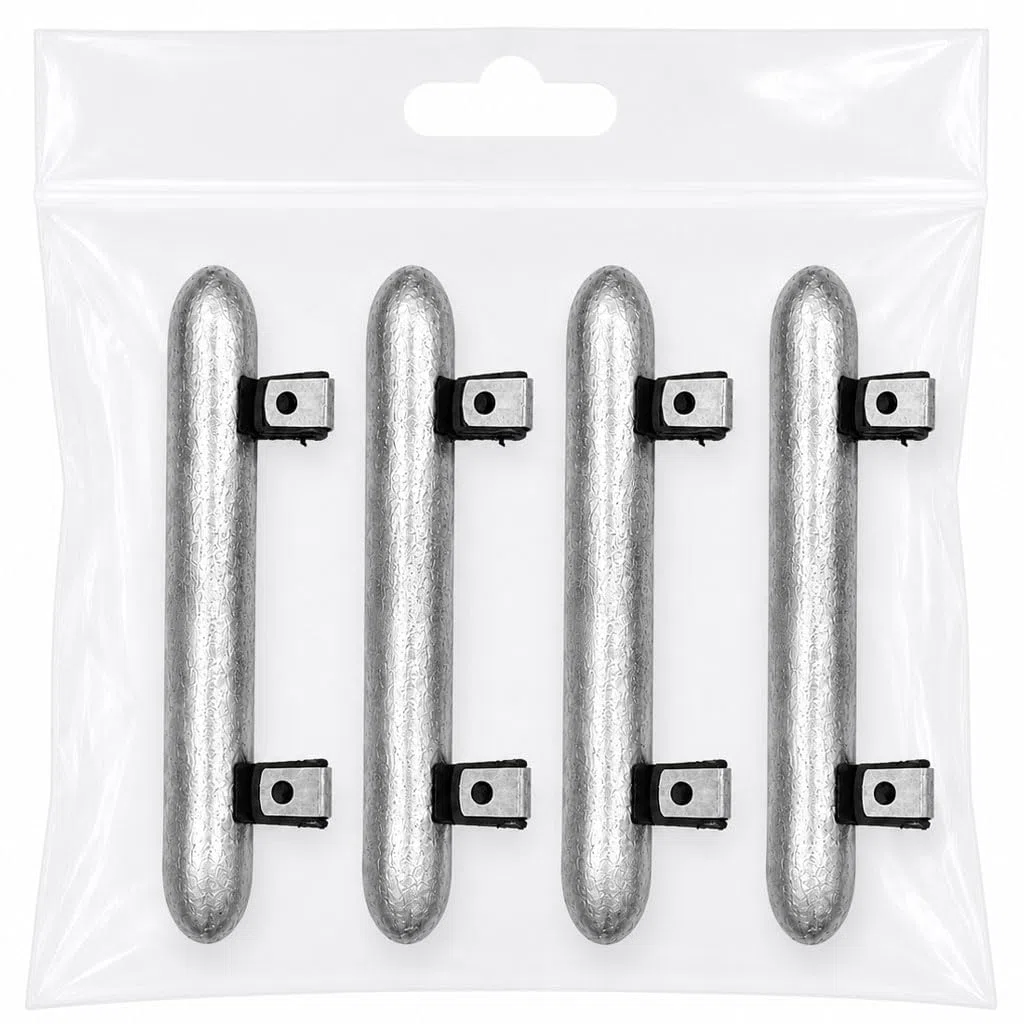 Piombo Agua’J per Pesca alla Traina, Zavorra Idrodinamica con Mollette Versatili, Applicabile su Lenza e Fili di Diverso Diametro, Kit 2 pz,4 pz e 6 pz.