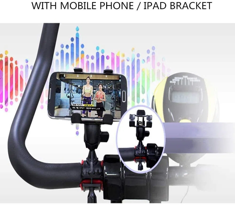 Cyclette da Ciclismo Indoor stazionaria con Display Digitale a LED e Test della frequenza cardiaca, Resistenza Regolabile, Tapis roulant Pieghevole