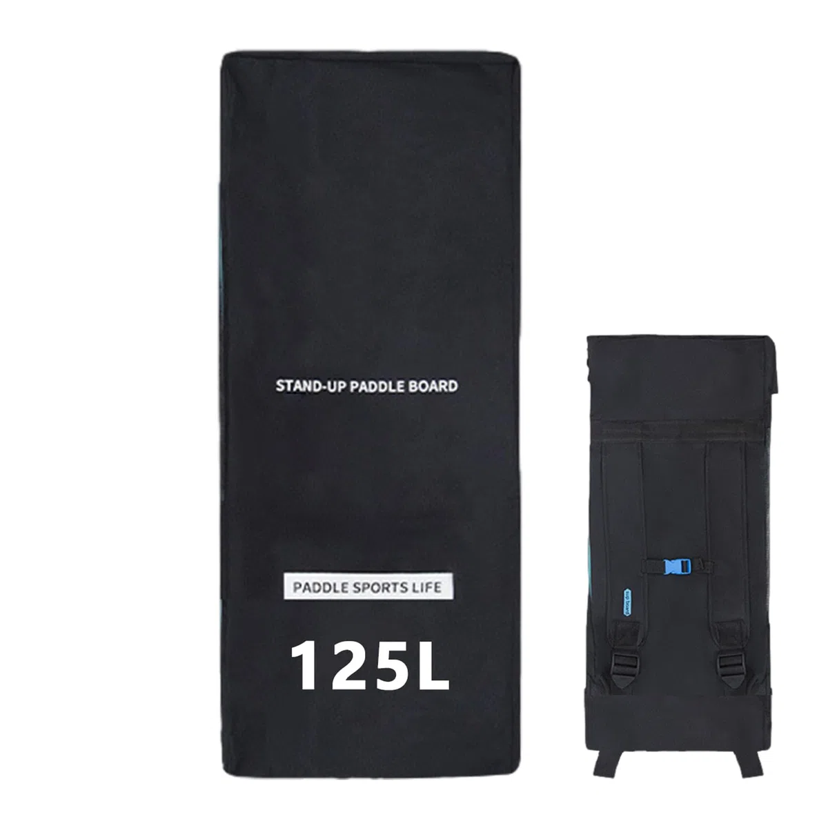 Zaino per paddleboard, 125 l, gonfiabile, impermeabile, con tracolla imbottita, per SU-P, tavola da surf e