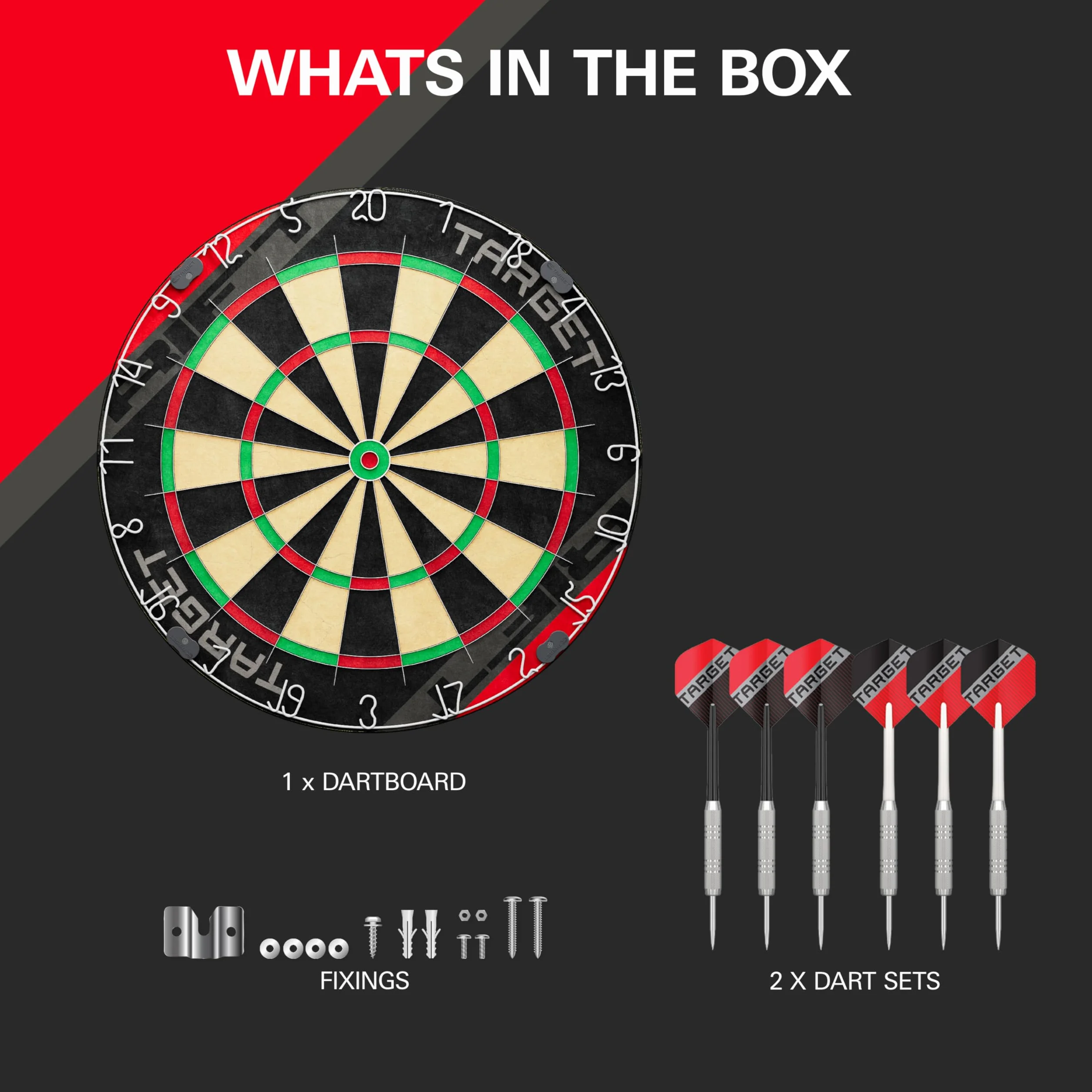 Target Darts Rift Bersaglio con facoltativo LED Light | Punta in Acciaio Freccette Board con facoltativo Bright Bersaglio Illuminazione | Filo Senza Graffette | Includes Due Sets di 17G Freccette