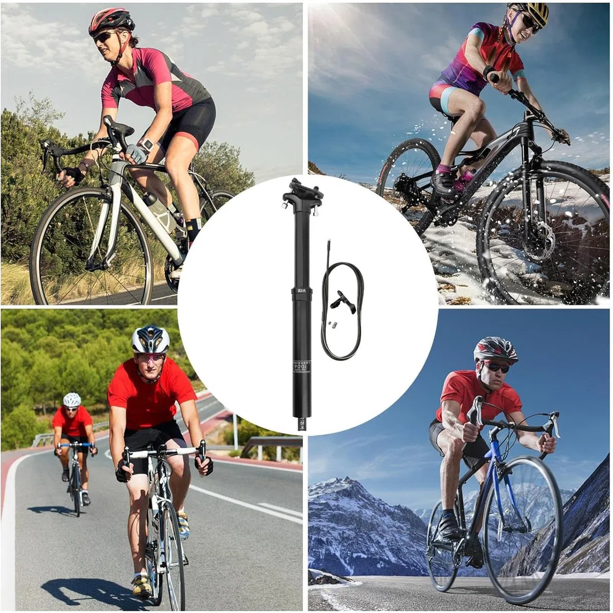 Asta telescopica per sella 30.9/31.6 mm in alluminio attrezzature da ciclismo | Dropper Seatpost telescopico per bicicletta, per viaggio, strada, montagna, guida, navetta, consegna, all'aperto,