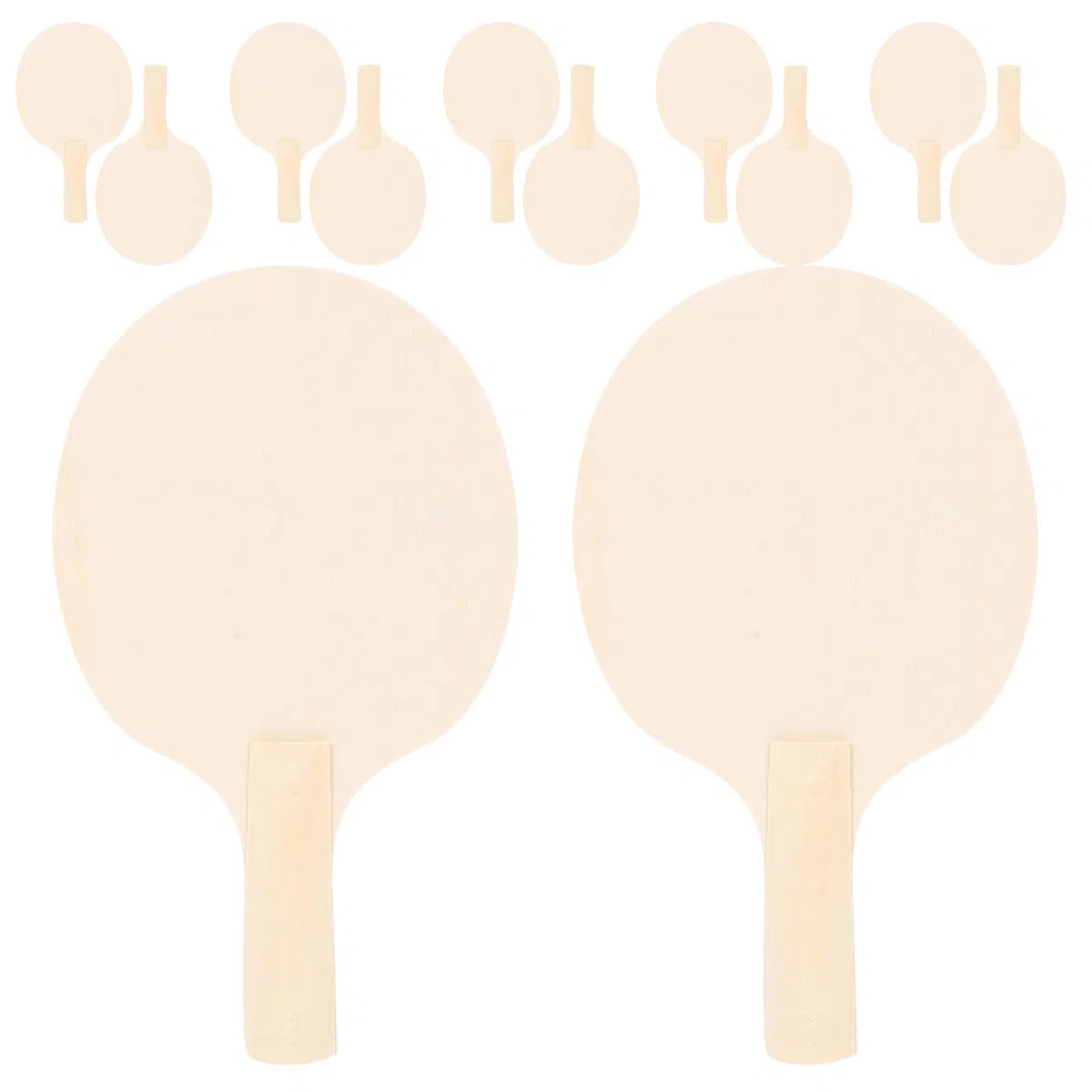 Racchetta da Ping-pong in Legno Grezzo 12 Pezzi Beige | DIY e Uso Indoor, Finitura Non Verniciata, Struttura , Lotto da 12 Unità