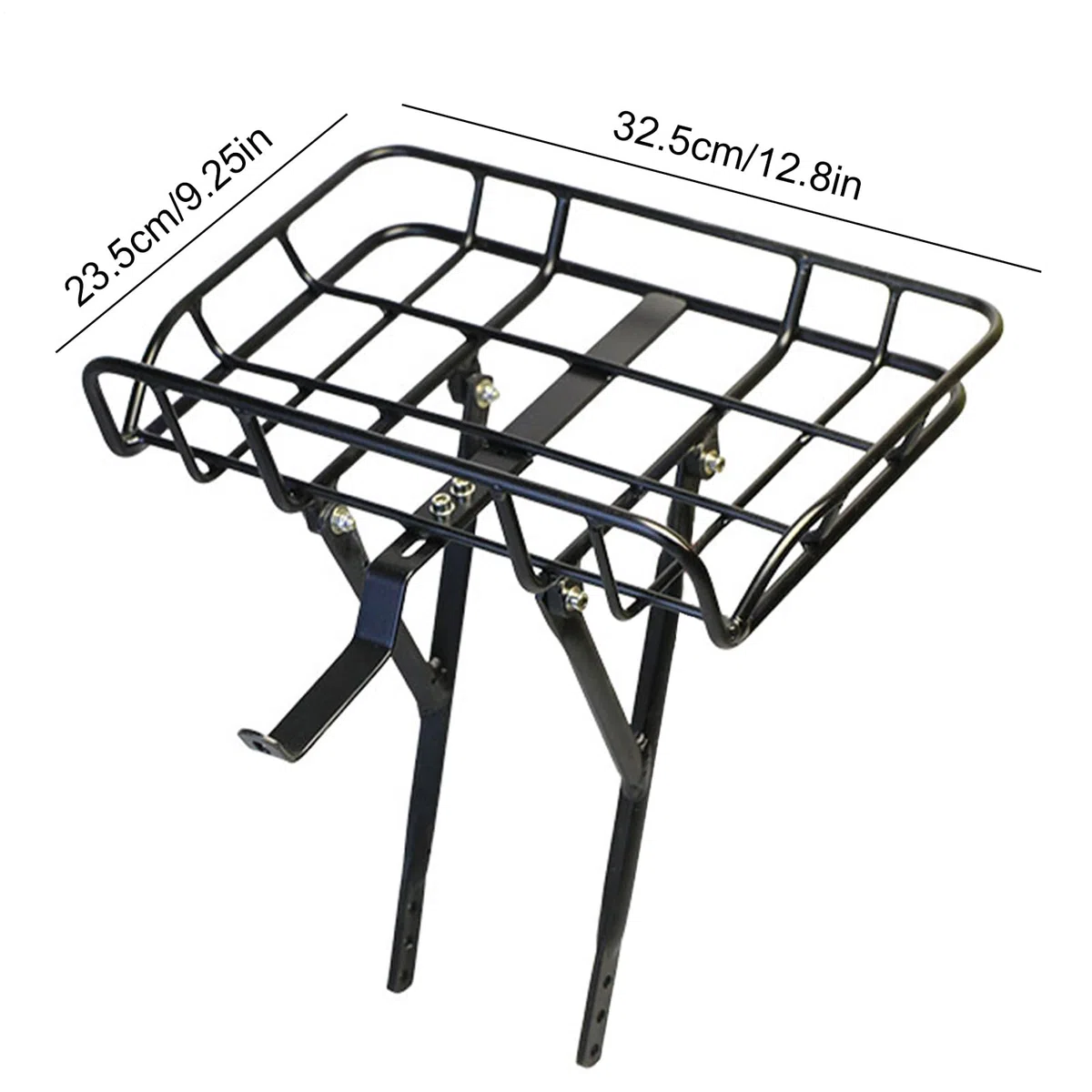 Portapacchi Anteriore Bicicletta - Cesto Portatutto 20" Bici Pieghevole | Installazione Universale Modelli D7 D8 P8 | 32.5x23.5cm Lega Alluminio Integrato Rete Viti Fissaggio | Resistente Pendolari Sp
