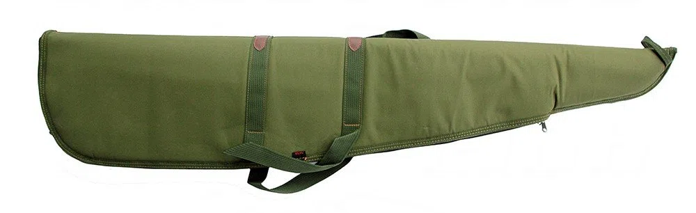 AKAH 63364000 - Borsa per fucile a doppia fodera, in pelliccia verde, per armi lunghi, lunghezza 128 cm