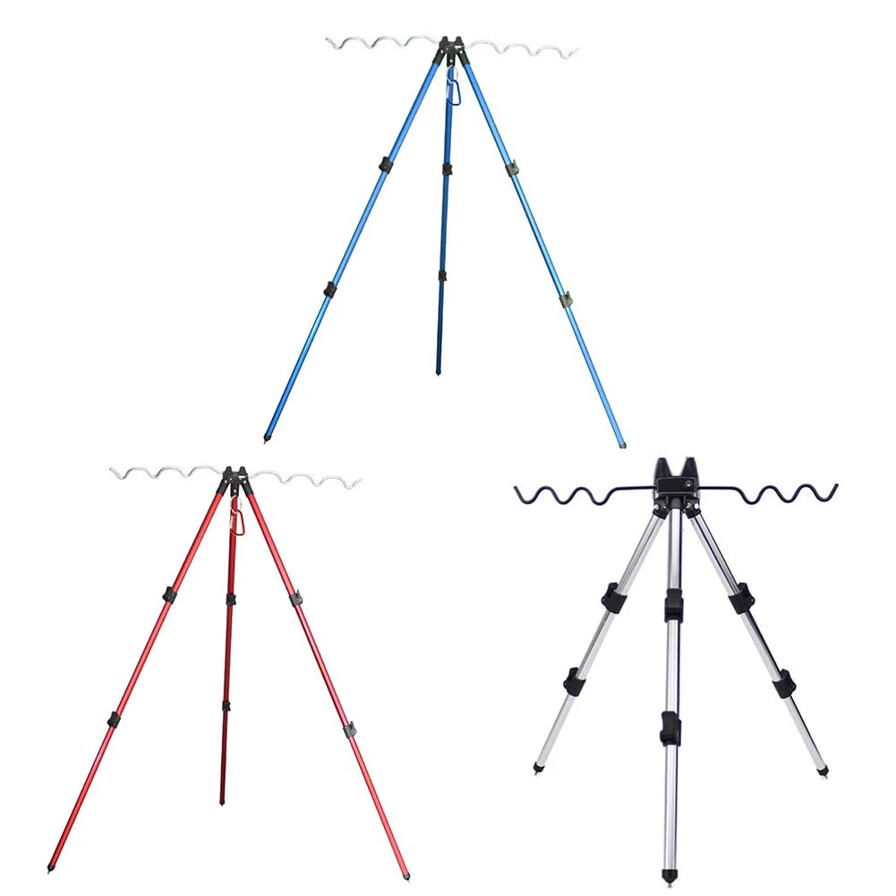 DAZZLEEX Treppiede Stand Rest Multifunzionale per Canna da Pesca, Staffa Retrattile in Alluminio Pieghevole, Supporto per Bastone