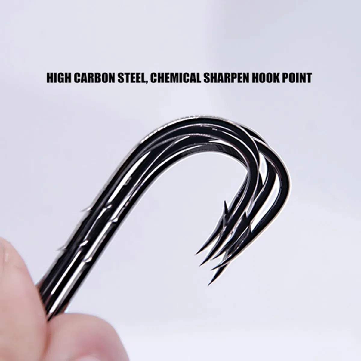 Ami da Pesca 50 pz/lotto gambo lungo amo da pesca for la pesca di esche vive con doppia esca barbe in acciaio ad alto tenore di carbonio con ami antiruggine Gancio da Pesca ( Color : Fishhooks-4-0 )