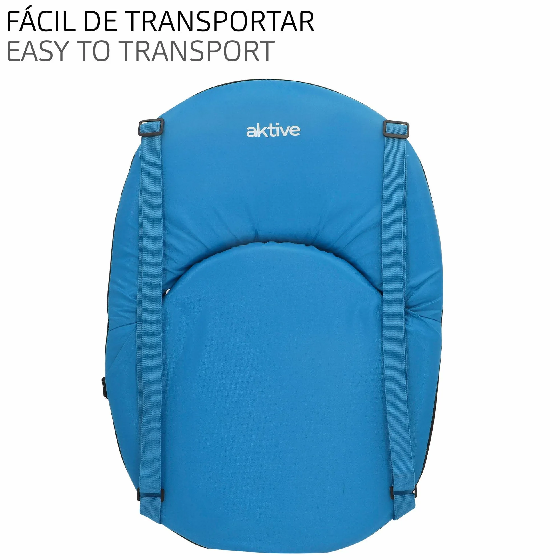 AKTIVE Confezione da 2 sedili pieghevoli multiuso blu, 41x40x33 cm, schienale regolabile in 6 posizioni, design compatto, spallacci per il trasporto, tessuto in poliestere (63127)