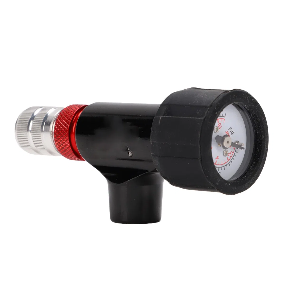Dilwe Gonfiatore per Pneumatici per Bici a CO2, Pompa per Bicicletta in Lega di Alluminio con Manometro e Valvola di Controllo, Adatto per Valvola, Funziona con Cartucce da 12 G 16 G 18 25 per