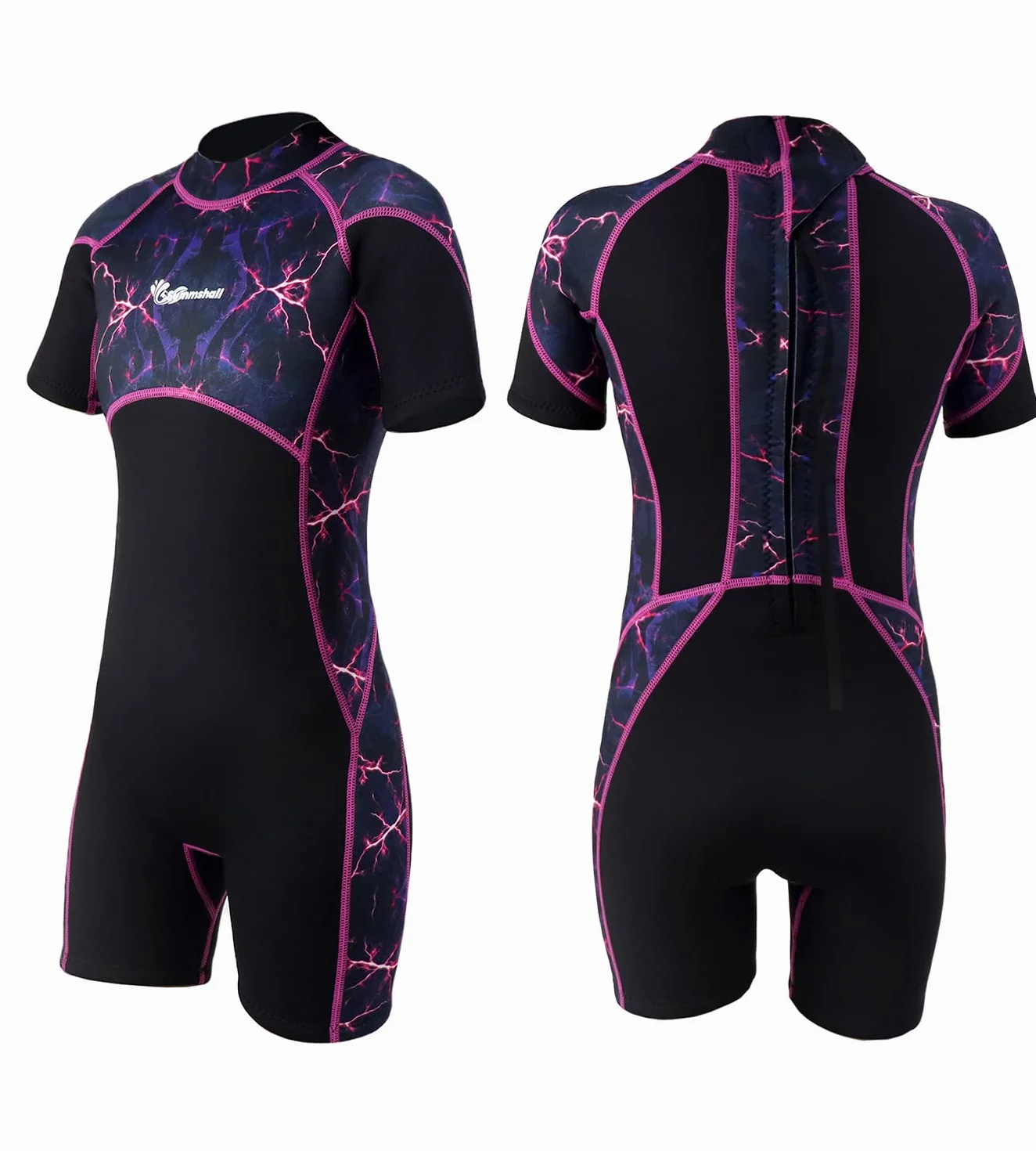 Muta Bambino per Bambina Ragazze 2.5mm Neoprene Shorty Muta Termica Protezione UV Stampa mimetica Muta da Sub per Surf Diving Snorkeling Nuotare sport acquatici