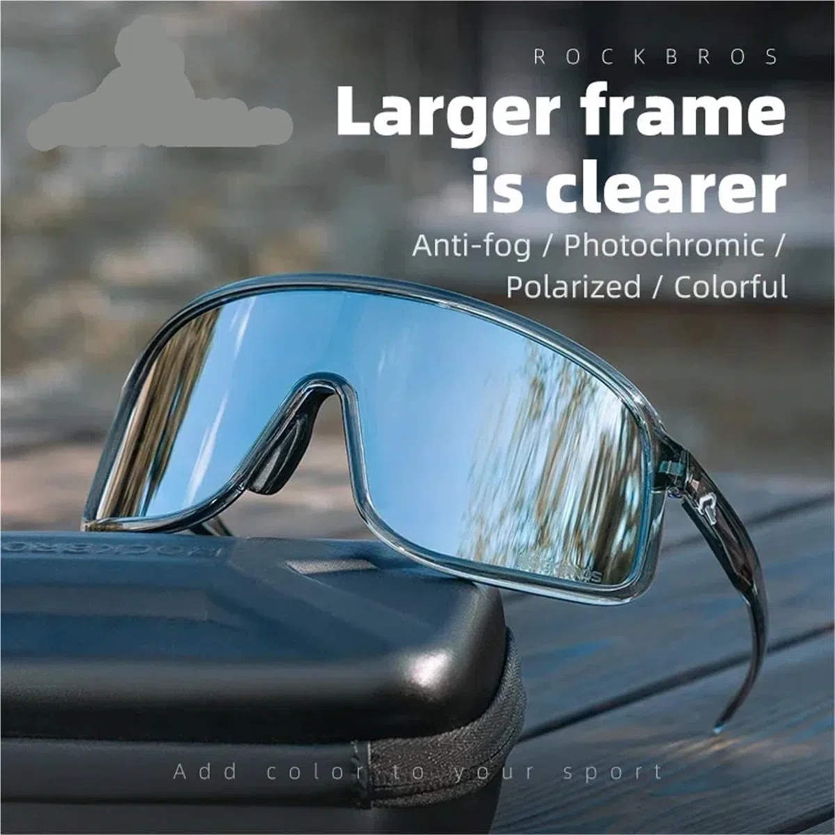 Occhiali ciclismo Cycling Glasses Outdoor Bike Sunglasses UV400 Eyewear Sports Eye Protection Windproof Riding Big Frame Glasse per Sport all'aria aperta