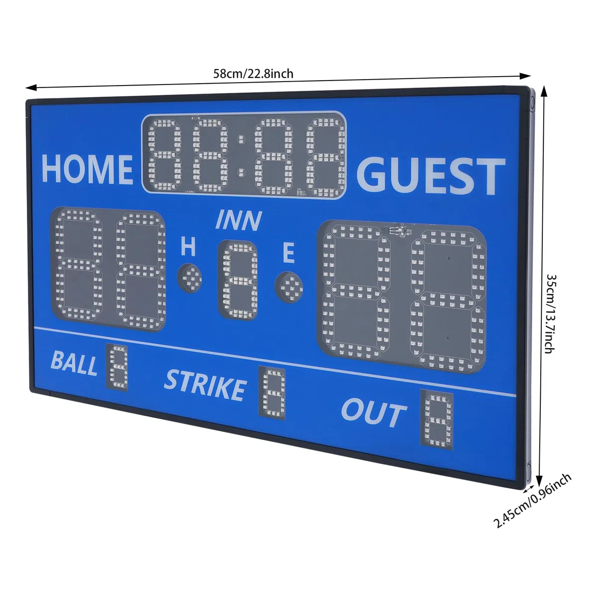 Tabellone segnapunti per giochi di baseball, LED tabellone segnapunti con telecomando per tavolo sportivo e parete, 0-99 punti, 5 livelli di luminosità per allenamento giochi ricreativi
