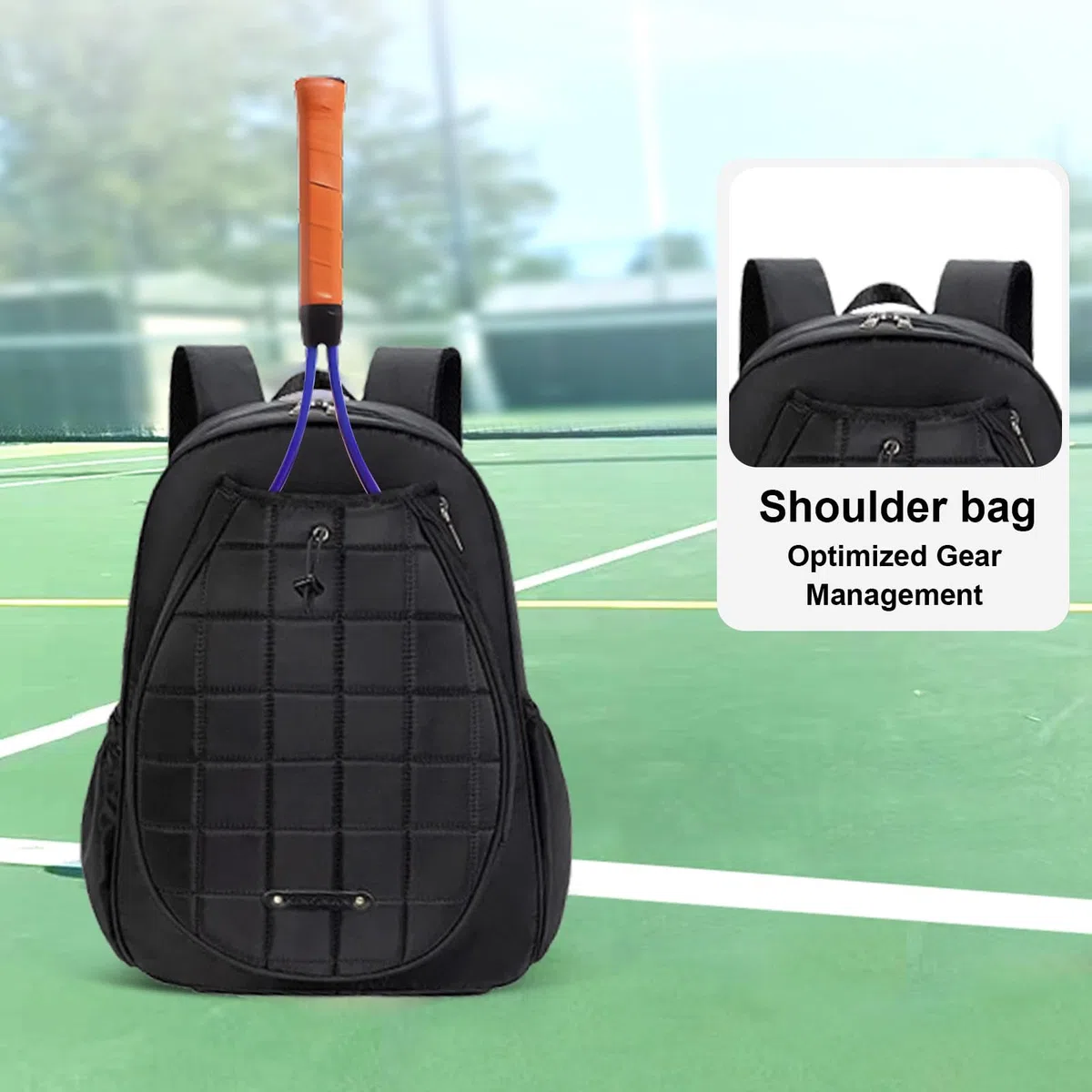 Zaino da tennis per bambini, zaino da tennis da donna, borsa per racchetta sportiva regolabile, borsa per racchette da tennis con grande capacità, borsa da tennis alla moda per bambini, donne e uomini