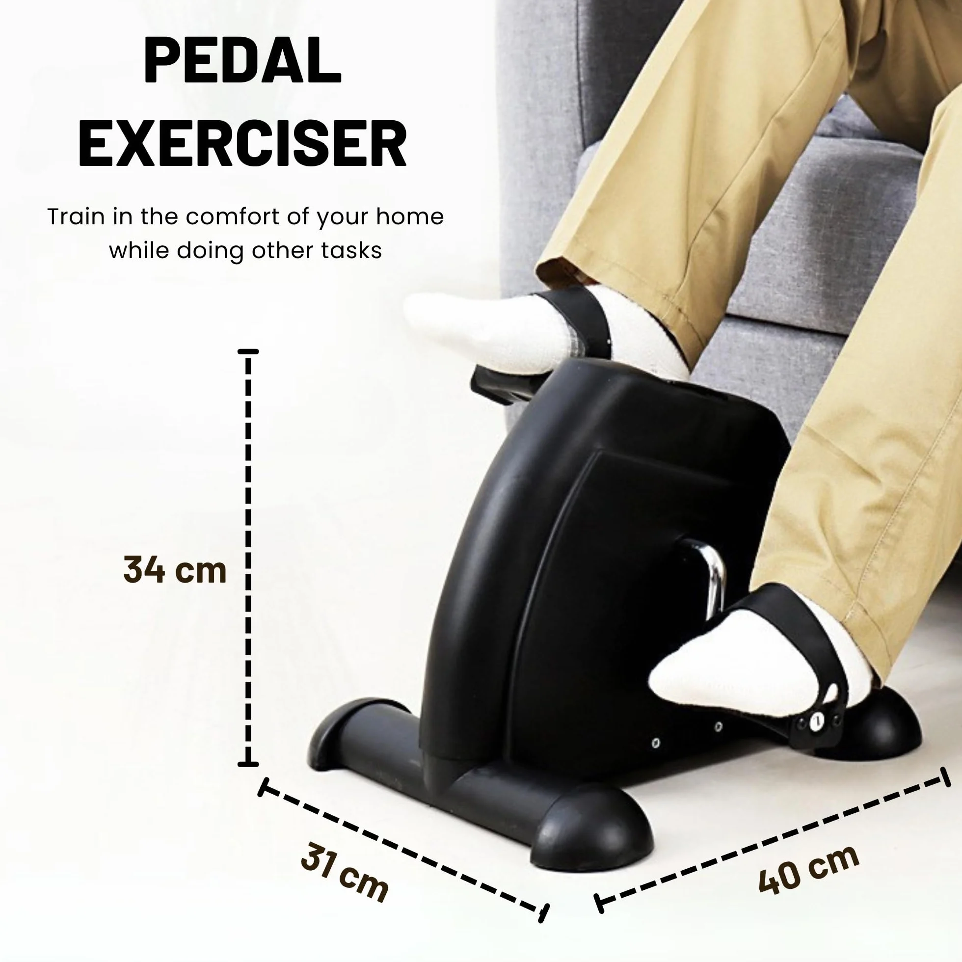 Ellittica Pedaliera, Mini Ellittica Elettrica, Pedaliera Riabilitazione, Pedaliera Cyclette Fitness, Ellittica per Anziani e Adulti con Display, Resistenza Regolabile. Esercizio a Casa, in Ufficio