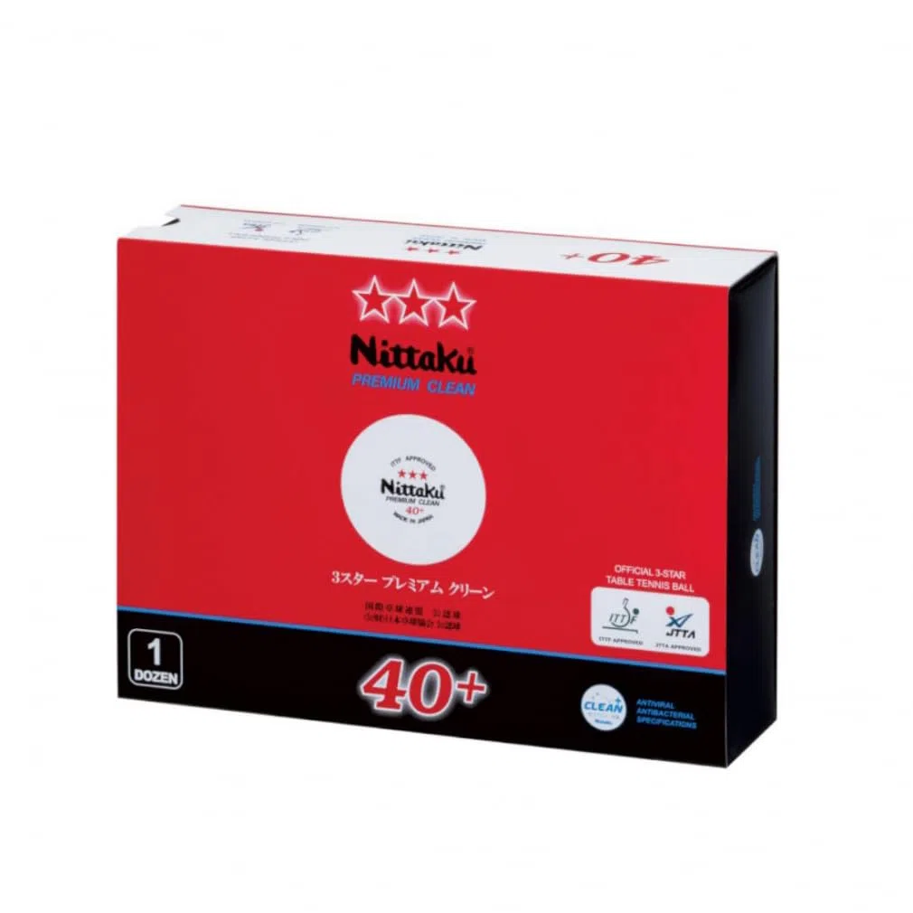 Nitaku NB1701 Palline da ping pong, 3 stelle, Premium, Clean, 40 mm, bianche