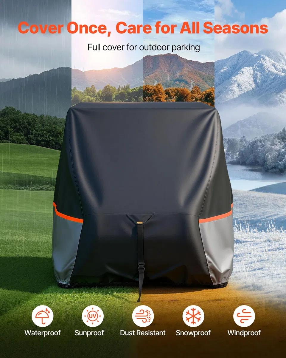 VEVOR Copertura di Protezione da Esterno per Carrello da Golf Copertura Completa con Tessuto Oxford 420D Impermeabile per Golf Cart da 2 o 4 Posti Compatibile con Yamaha EZGO Club Car Honda