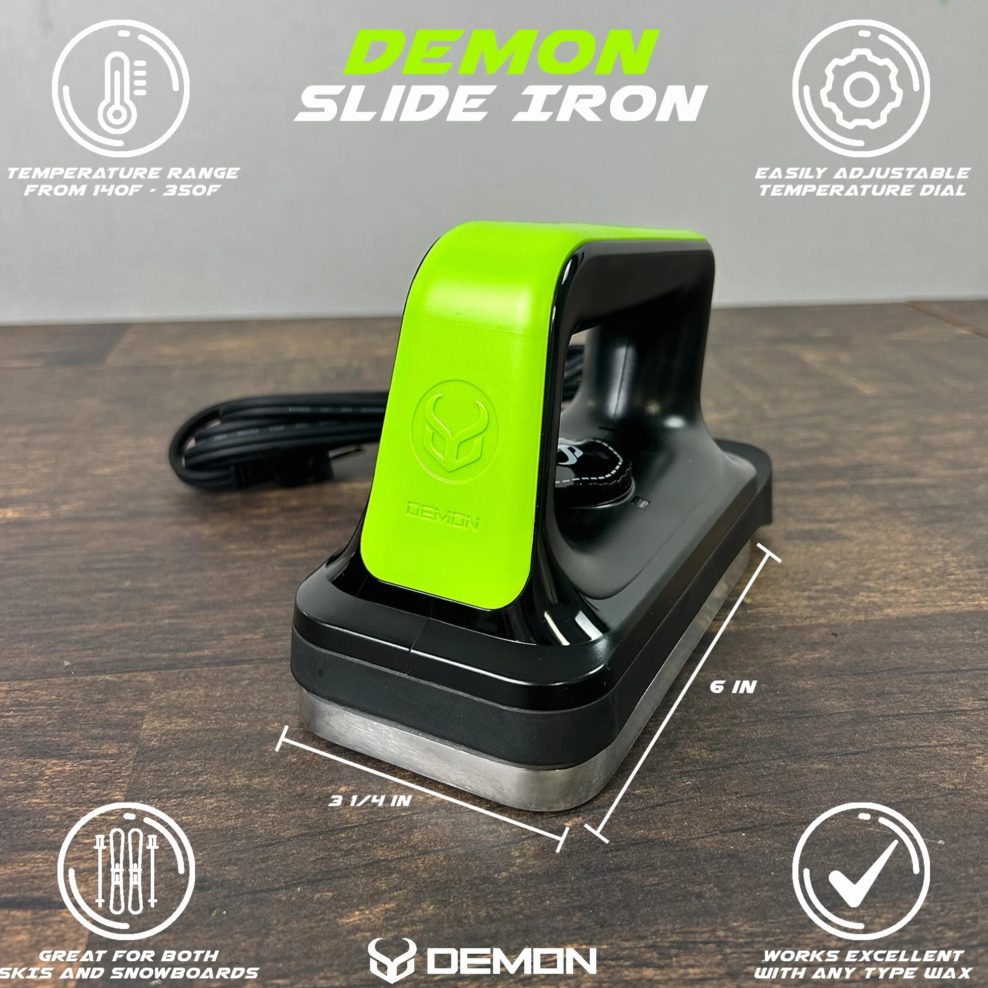 Demon Snow Shred Ready Ski Tuning kit & snowboard Tuning kit con iron- include 0,5 kilogram di cera – Good for over 20 da sci o snowboard Tune UPS