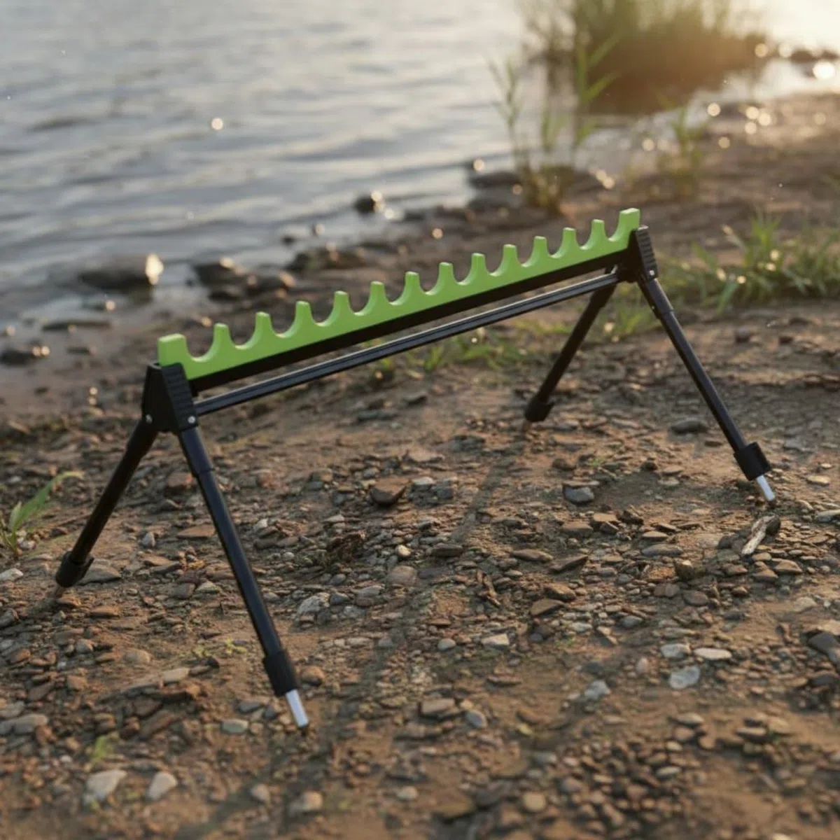Supporto da Pesca in Lega di Zinco Regolabile Treppiede Portacanne Telescopico Multiforo Cavalletto Portacanne, Supporto Per Canne Da Pesca Pieghevole, 12 Fori, Grande