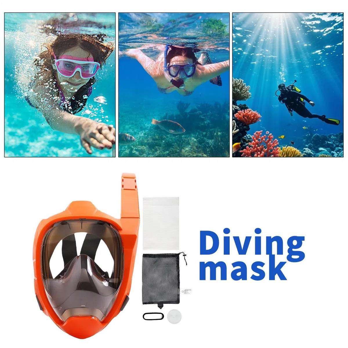 Maschera da Snorkeling Attrezzatura Anti-Appannamento Impermeabile Con | Attrezzatura da Snorkeling per Adulti Per Donne e Uomini, Ideale per Immersioni, Piscina, Viaggi, Snorkeli