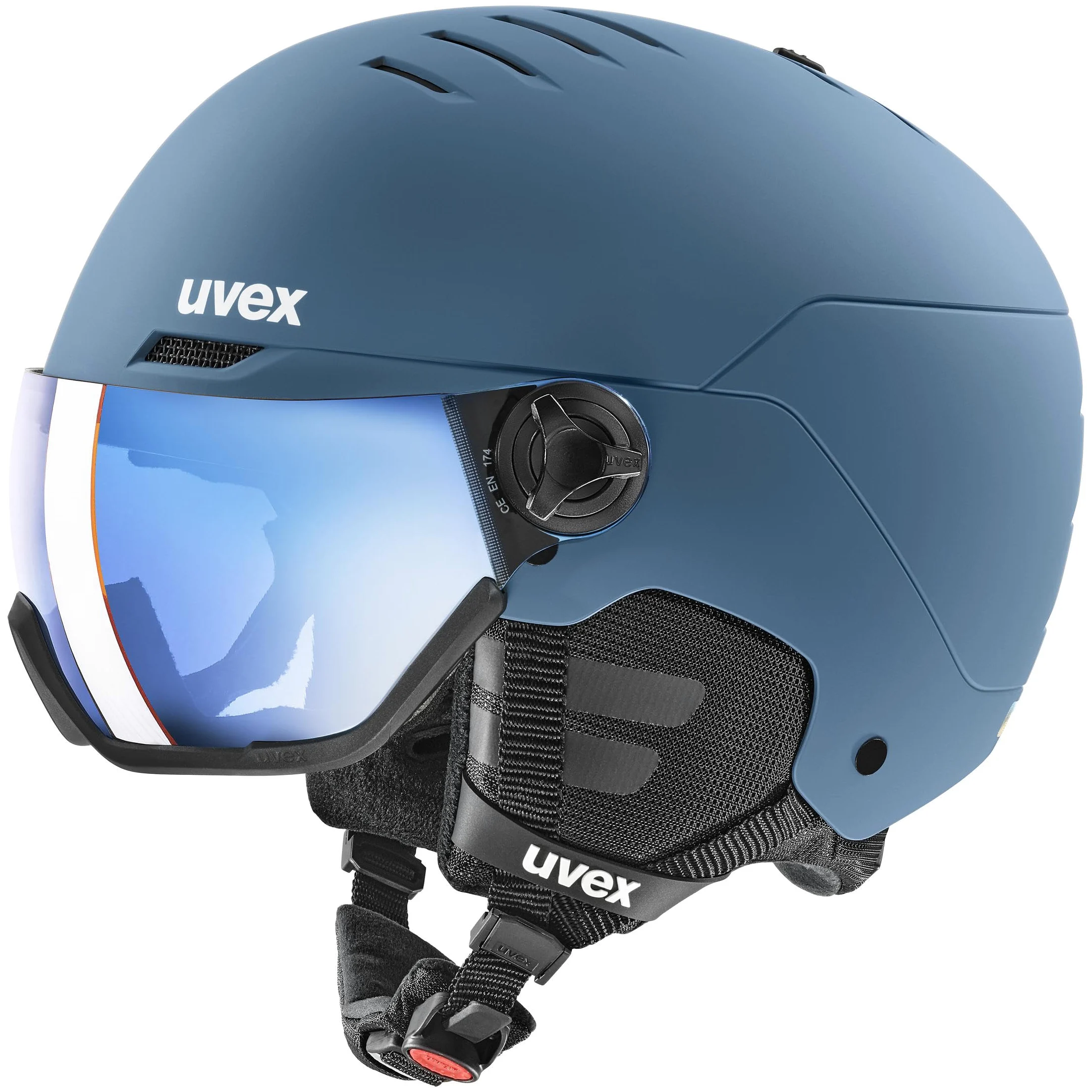 uvex wanted visor, casco da sci Unisex adulto, stone blue matt, 59-61 cm