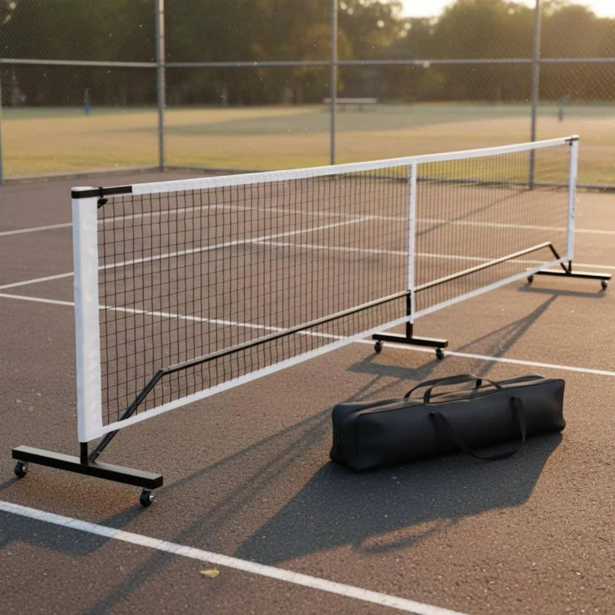 LOVIVER Rete Pickleball Portatile Rete da Allenamento Rete da Campo Rete Smontabile in Poliestere E Ferro Montaggio Rapido E Custodia Compatta Adatta a